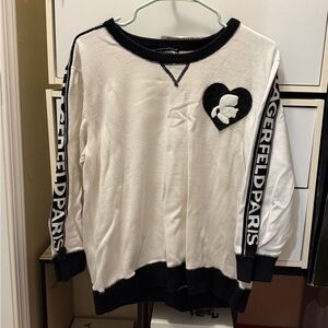 Karl Lagerfeld Paris Black and Cream Top
